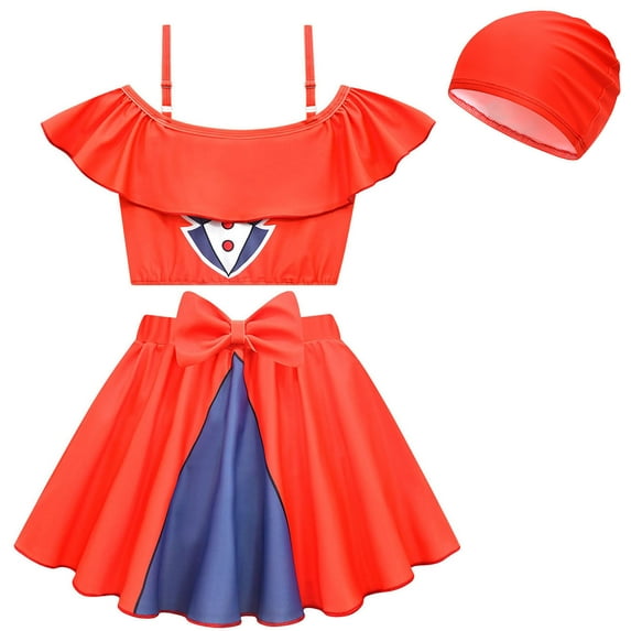 Girls Two-Piece Swimsuit Clown Bathing Suit Summer Swimwear 3-10 Year
