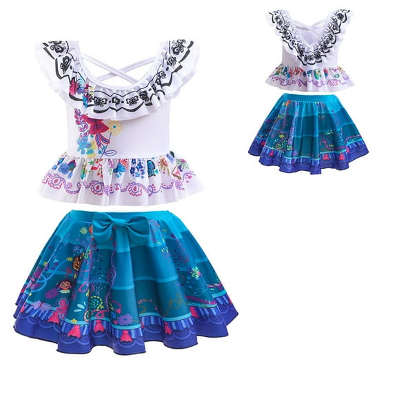 Girls Two Piece Swimsuit Off Shoulder Ruffle Bikini Bathing Suit Princess Swimwear