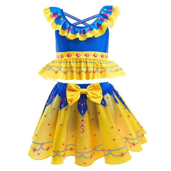 Girls Two Piece Swimsuit Off Shoulder Ruffle Bikini Bathing Suit Princess Swimwear