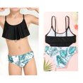 thumbnail image 1 of Girls Two Piece Swimsuits Ruffled Swimwear Sets with Chest Pad Kids Girl Bathing Suits 7-8 Years, 1 of 8