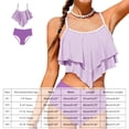 thumbnail image 1 of Girls Two Piece Swimsuits Tiered Ruffled Bathing Suit Purple Bikini Set Swimwear Matching Bathing Suits 11-12 Years, 1 of 9