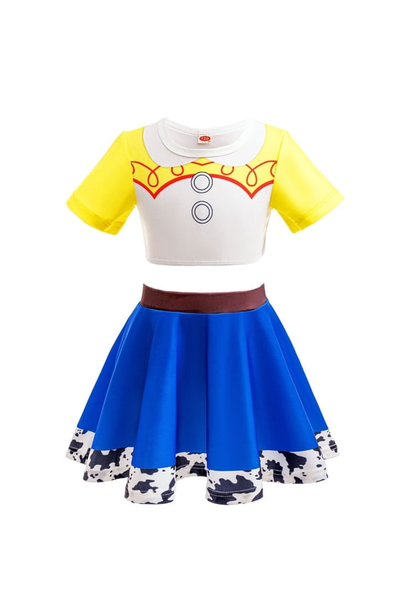Girls Two Piece Tankini Swimsuit Cowgirls Tankini Set Fancy Swimwear Bathing Suit for 3-10 Years