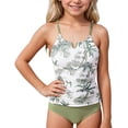 thumbnail image 1 of G-irls Two Piece T-ankini Swimsuit Set UPF 50+ Sun Protection Rash Guard with Swim Shorts for Beach Pool, 1 of 5