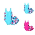 thumbnail image 1 of Girls' Two-Piece Tankini Swimsuit Set with Boyshorts Full Coverage Tropical Print Bathing Suit for Beach, Pool & Summer (Toddler to ), 1 of 6