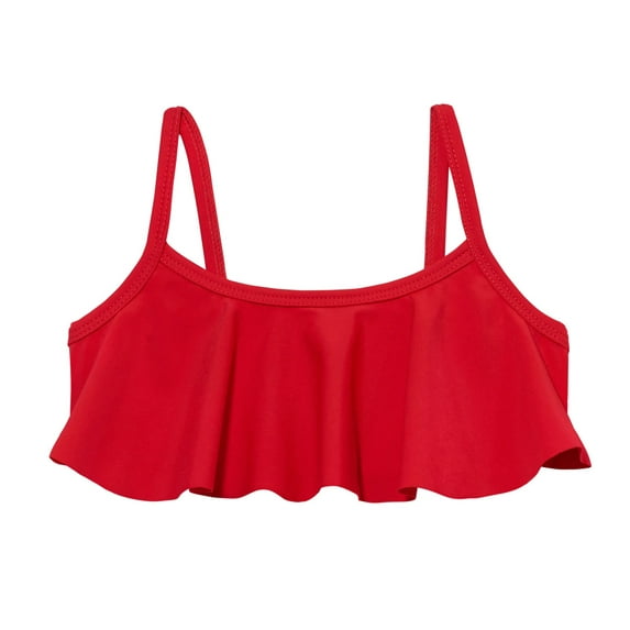 Girls UPF 50+ Flounce Bikini Top | Red