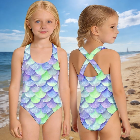 Girls Piece Rash Guard Swimsuit for Girls Long Sleeve UPF 50+ with Skirt Ideal for Outdoor Spring Summer Swimming, 11-12 Years, Light Blue