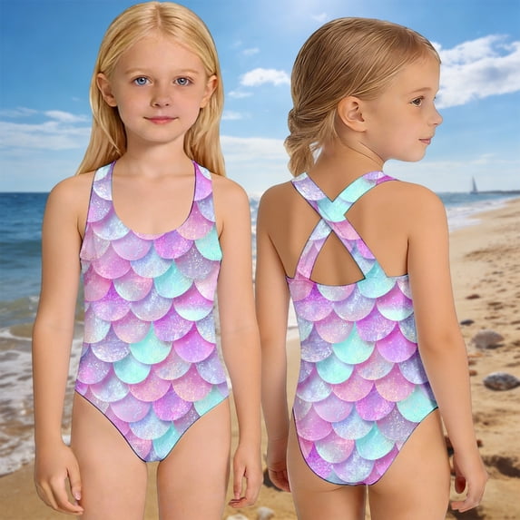 Girls Piece Rash Guard Swimsuit for Girls Long Sleeve UPF 50+ with Skirt Ideal for Outdoor Spring Summer Swimming, 3-4 Years, Purple