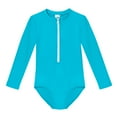thumbnail image 1 of Girls UPF 50+ One-Piece Long Sleeve Swimsuit | Turquoise, 1 of 7