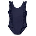 thumbnail image 1 of Girls UPF 50+ One-Piece Ruffle Front Swimsuit | Navy, 1 of 6