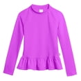 thumbnail image 1 of Girls UPF 50+ Peplum Long Sleeve Rashguard | Deep Purple, 1 of 5