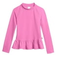 thumbnail image 1 of Girls UPF 50+ Peplum Long Sleeve Rashguard | Medium Pink, 1 of 4