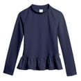 thumbnail image 1 of Girls UPF 50+ Peplum Long Sleeve Rashguard | Navy, 1 of 4