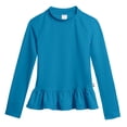 thumbnail image 1 of Girls UPF 50+ Peplum Long Sleeve Rashguard | Teal, 1 of 4