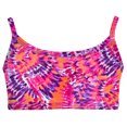 thumbnail image 1 of Girls UPF 50+ Printed Bikini Swim Top | Fiery Tie Dye, 1 of 5