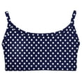thumbnail image 1 of Girls UPF 50+ Printed Bikini Swim Top | Navy w- White Polka Dot, 1 of 5
