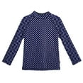 thumbnail image 1 of Girls UPF 50+ Printed Long Sleeve Rashguard | Navy w- White Polka Dot, 1 of 2