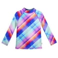 thumbnail image 1 of Girls UPF 50+ Printed Long Sleeve Rashguard | Plaid Diagonal, 1 of 2