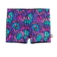 thumbnail image 1 of Girls UPF 50+ Printed Swim Boy Shorts | Electric Zebra, 1 of 4