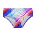 thumbnail image 1 of Made in USA Girls UPF 50+ Printed Swim Briefs | Plaid Diagonal, 1 of 4