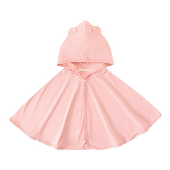 Girls UPF 50+ Rash Guard Sun Cape Hoodie Long Sleeve Button Boys Lightweight Jacket Cute Animal Ears With Hoods Girls Summer Clothes for Kids 1-3 Years