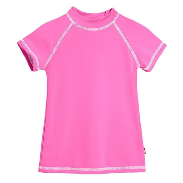 Girls UPF 50+ Short Sleeve Rashguard | Medium Pink