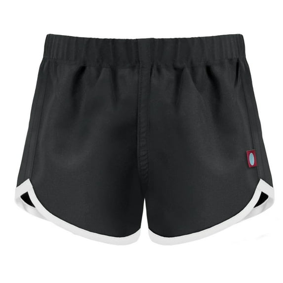 Girls UPF 50+ Swim/Camp Board Short | Black w. White Trim