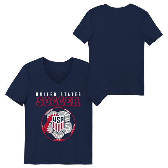 United States Men's National Team USMNT USA Youth Girl's Navy USA Soccer Ball Graphic Tee
