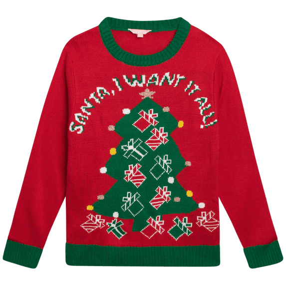 Girls' Ugly Christmas Sweater - Holiday Novelty Pullover Ugly Xmas Sweaters for Kids (Sizes: 4-16)