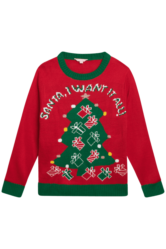 Girls' Ugly Christmas Sweater - Holiday Novelty Pullover Ugly Xmas Sweaters for Kids (Sizes: 4-16)