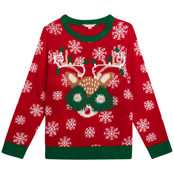Girls' Ugly Christmas Sweater - Holiday Novelty Pullover Ugly Xmas Sweaters for Kids (Sizes: 4-16)
