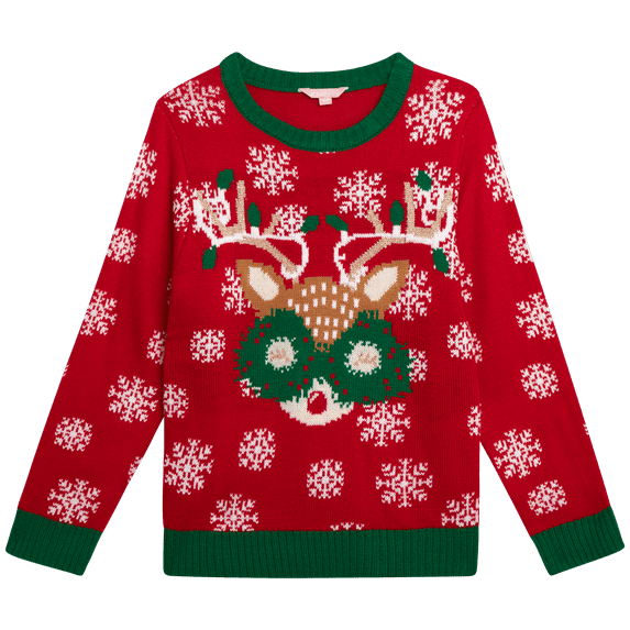 Girls' Ugly Christmas Sweater - Holiday Novelty Pullover Ugly Xmas Sweaters for Kids (Sizes: 4-16)