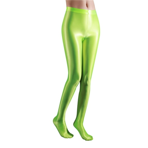 Girls Ultra Thin Transparent Shiny Crotch Dance Yoga Large Elastic Leggings Pants