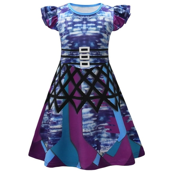 Girls Uma Costume Dress Halloween Movie Cosplay Dress up, Size 3-4T