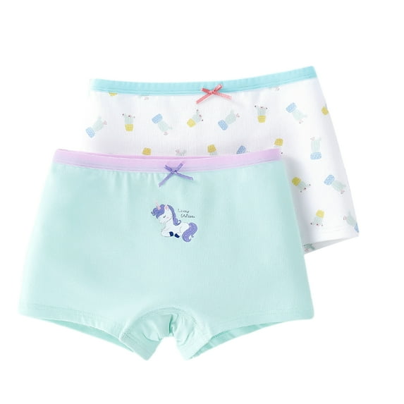 Girls Underwear 100% Cotton Breathable Comfort Panties for Kid 3-11 Years,2 Pack
