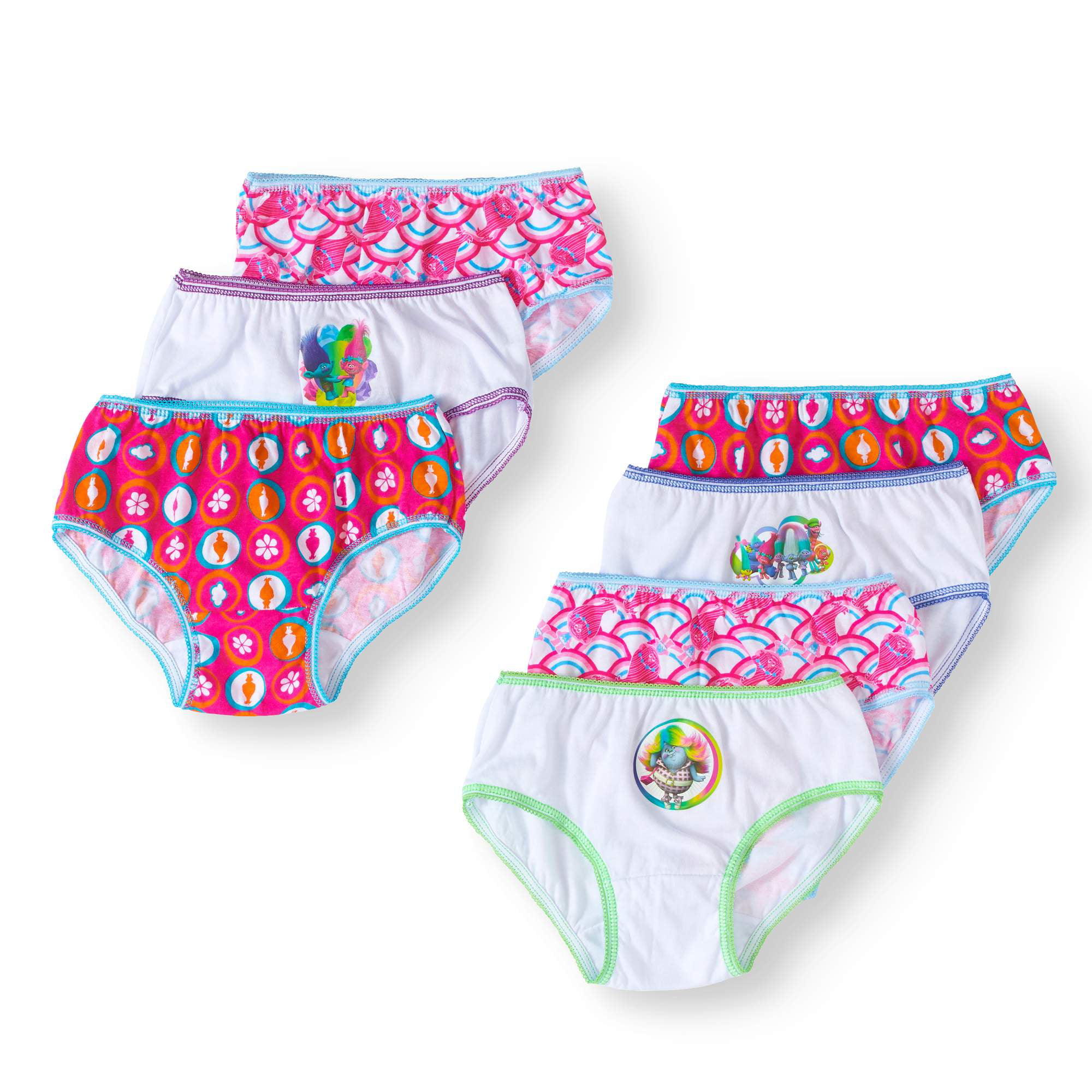 Trolls Dream Works Cotton Undies 7 Panties Underwear Toddler Girls