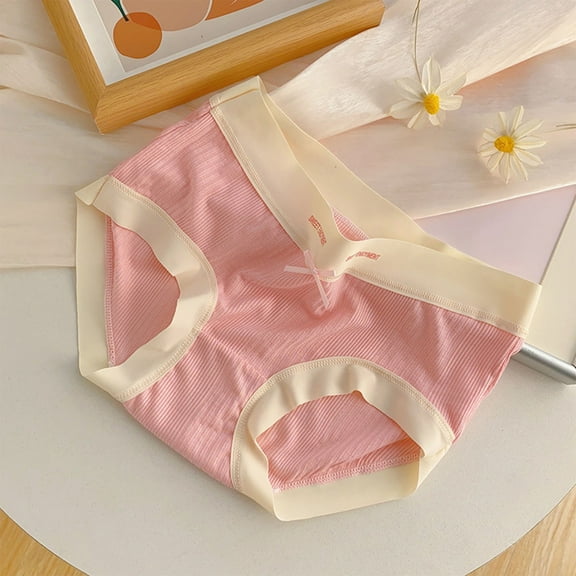 Girls Underwear Briefs Cotton High Waisted Panties 9-16 Years Teens Juniors Color-Block Stretchy Breathable Full-Coverage Brief