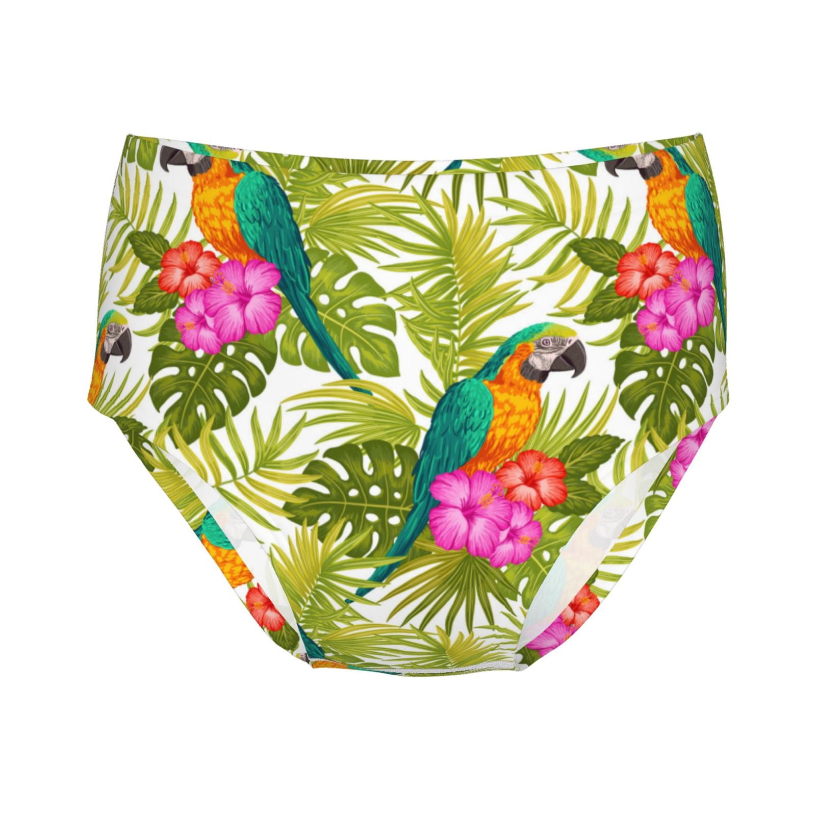 Girls Underwear, Colorful Cute Parrots Flower Plant Soft Breathable ...