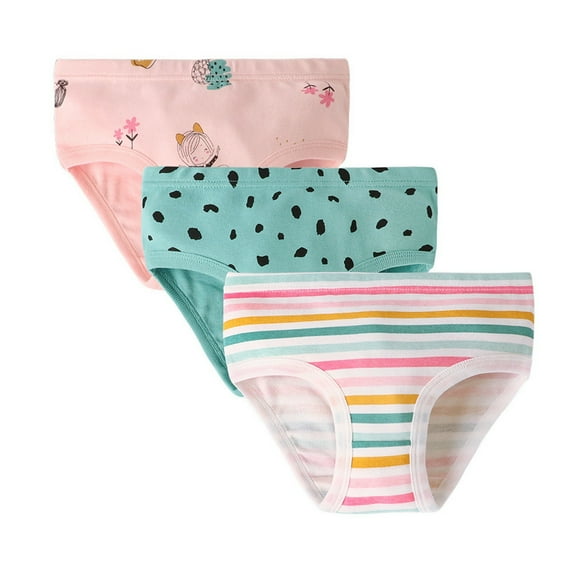 Girls Underwear Kids Children Cute Print Briefs Shorts Pants Underwear Trunks 3Pcs 3 Years-4 Years