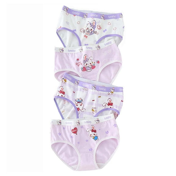 Girls Underwear Kids Toddler Baby Cute Cartoon Briefs Shorts Pants Comfortable Soft Underwear Trunks 4PCS Size 5-6 Y