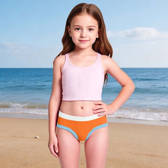 Girls Underwear Panties For Kids Breathable Soft Undies Multipack Toddler Briefs Comfortable PantyOrange6-7 Years