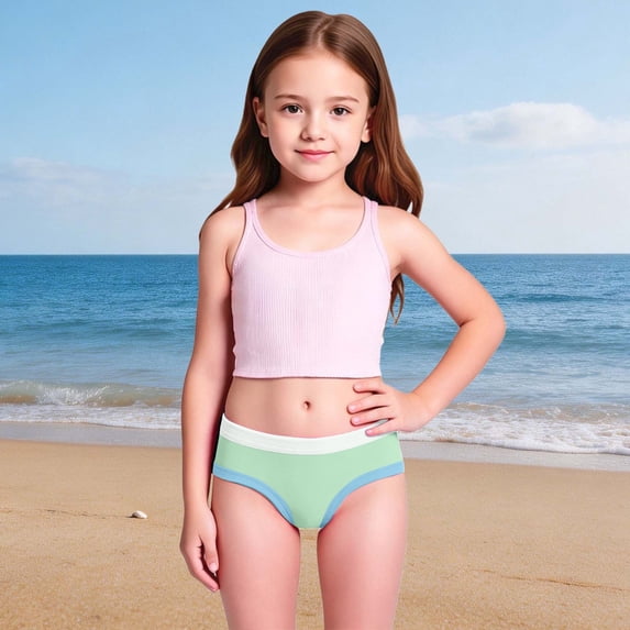 Girls Underwear Panties for Kids Breathable Soft Undies Multipack Toddler Briefs Comfortable Panty Light Green 3-4 Years