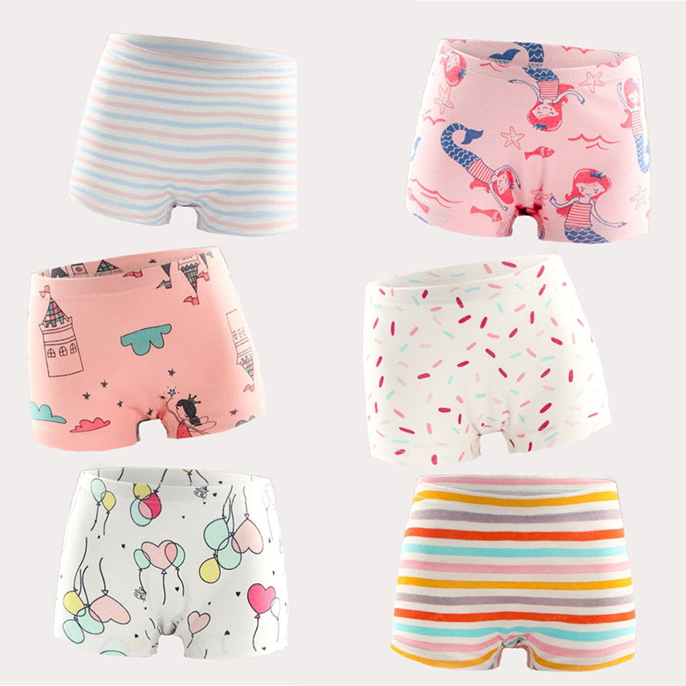 Click2style Girls Kids Pack Of 6 Soft Comfortable Panties Brief Cotton Underwear (5-6 Years