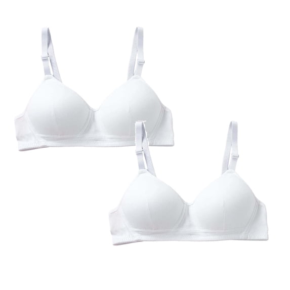 Girls Underwear Sports Bra For Teen Girls Non Padded Wirefree Bralette Comfortable Seamless Everyday Wear Lightweight Soft Breathable Support 2PCS