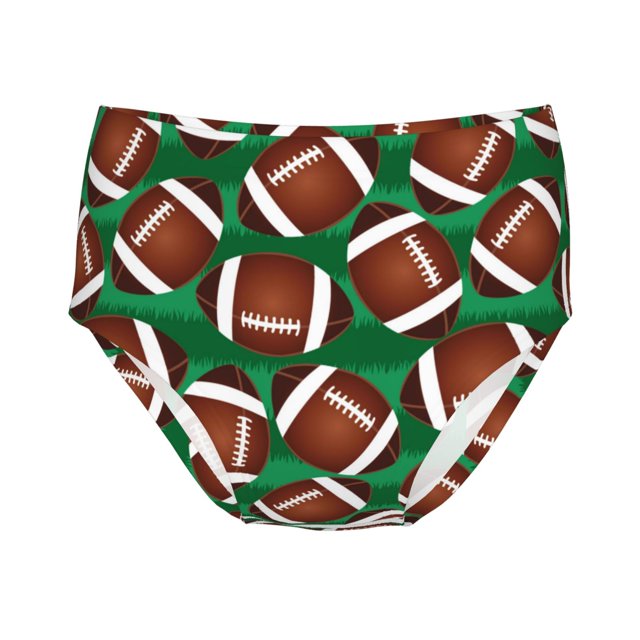 Girls Underwear Stretch Moisture, cute American football green grass