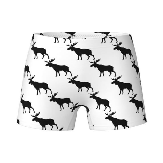 Girls Underwear, cool black Moose Elk white Cute Soft Breathable Cotton Girls Panties, Kids Stretch Cute Underwear Brief for Teen and Toddlers Girls