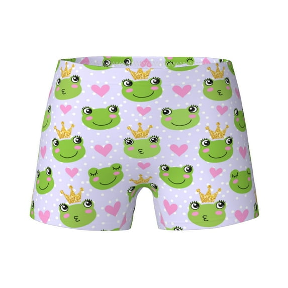 Girls Underwear, cute frogs crowns heart purple Cute Soft Breathable Cotton Girls Panties, Kids Stretch Cute Underwear Brief for Teen and Toddlers Girls