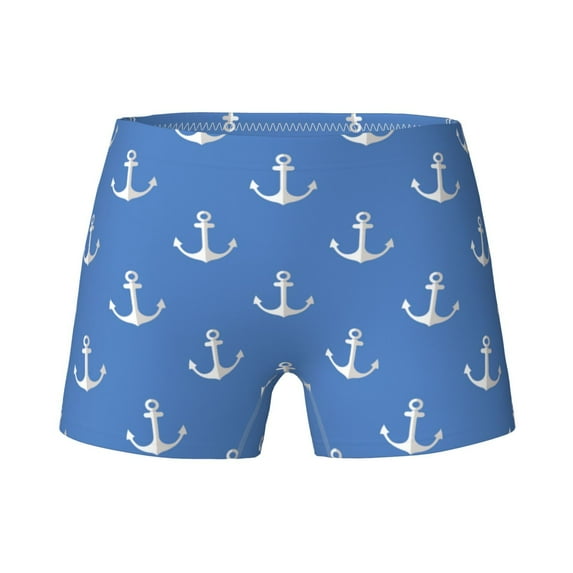Girls Underwear, cute white Anchor blue print Cute Soft Breathable Cotton Girls Panties, Kids Stretch Cute Underwear Brief for Teen and Toddlers Girls