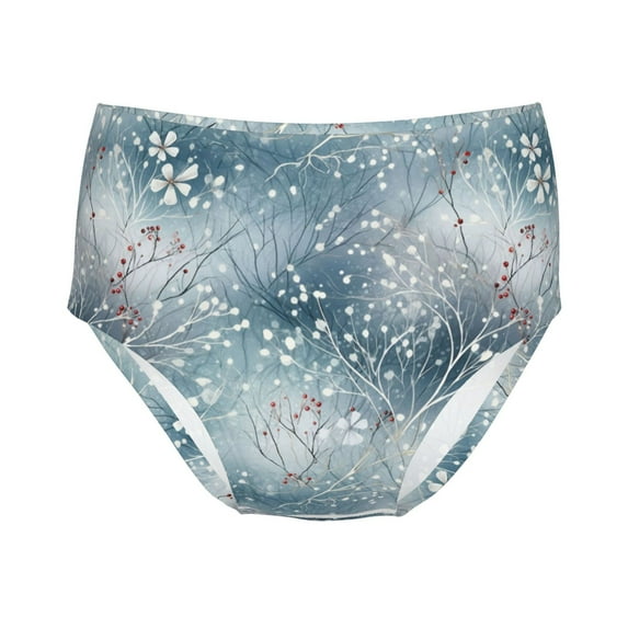 Girls Underwear, enchanted winter snowflake holly Soft Breathable Cotton Girls Panties, Kids Stretch Cute Underwear Brief for Teen and Toddlers Girls