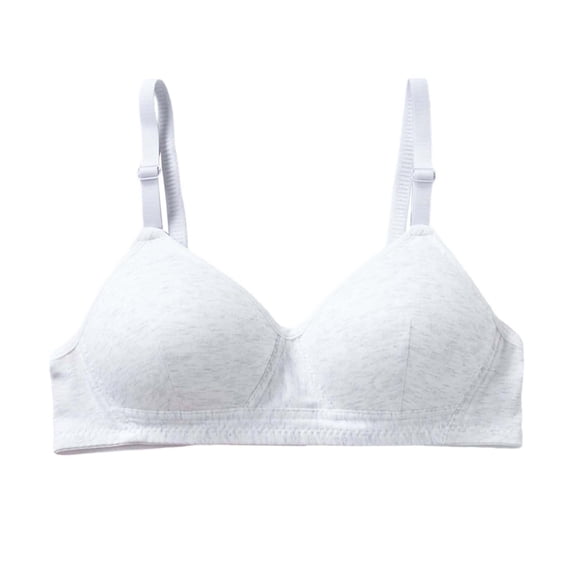 Hjtefg Girls Sports Bra - Wireless Non Padded Bralette for Teens, Seamless Comfort, Lightweight Breathable Yoga Bra, Everyday Wear, Soft Support,Color: Light Gray Size: 12-14 Years