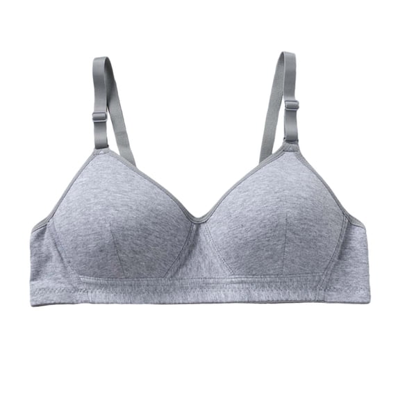Hjtefg Girls Sports Bra - Wireless Non Padded Bralette for Teens,Everyday Wear,Soft Support for Small Chest,Color: Grey Size: 15-16 Years